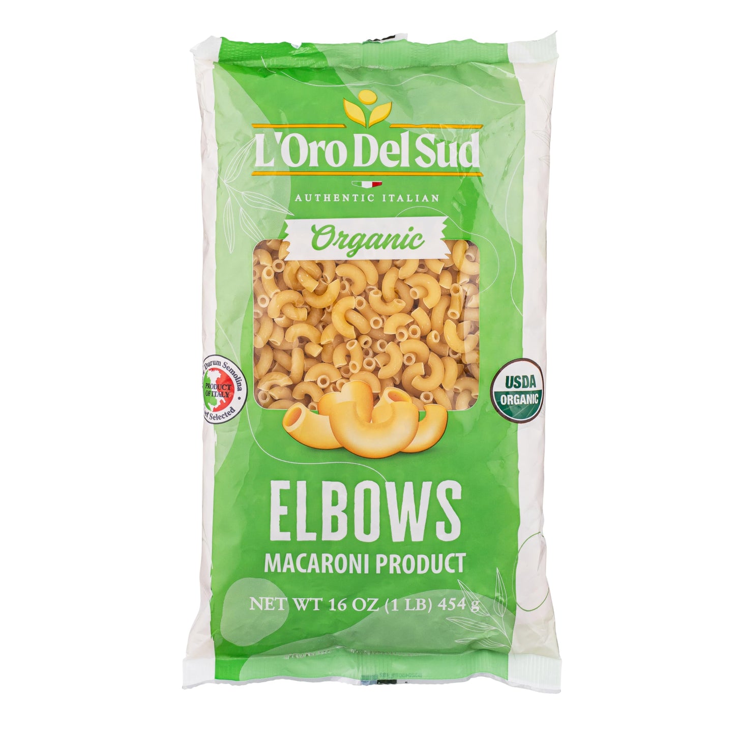Organic Elbows Pasta, 100% Durum Wheat, Italian Pasta, Premium Quality Product of Italy (10 pack x 16 Oz) Non GMO, Vegan, Kosher