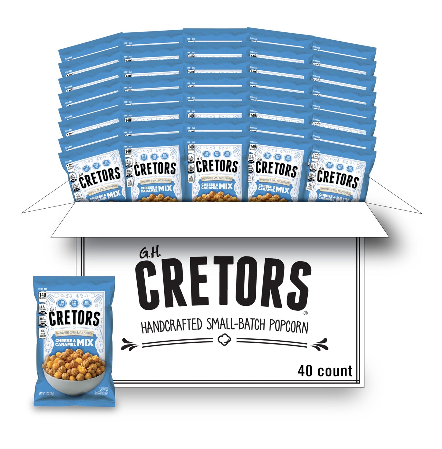 G.H. Cretors Popcorn Cheese & Caramel Mix, 1 Ounce (Pack Of 40)