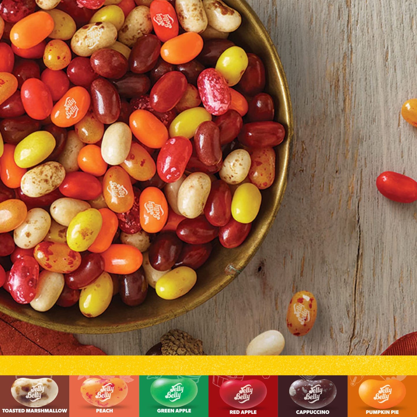 Jelly Belly Shareable Candy Bags, Fall And Halloween Colored Jelly Beans Dish Fillers, Fruit Flavored Bite Size Chewy Candies, 7