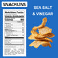 SNACKLINS Plant Based Crisps, Sea Salt & Vinegar, Vegan, Gluten-Free, Low-Calorie, 0.9oz (Pack of 12)