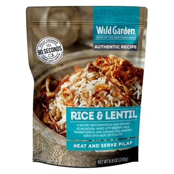 Wild Garden Heat and Serve Pilaf, Rice & Lentil, Ready to Eat, Healthy Microwaveable Meals, Made of Long Grain Rice, 8.8oz