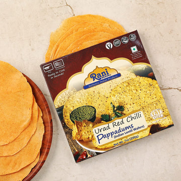 Rani Pappadums (Indian Lentil Wafer Snack) Red Chilli Papad 7Oz (200G) Approximately 15Pc, 7 Inches ~ All Natural | Gluten Frien