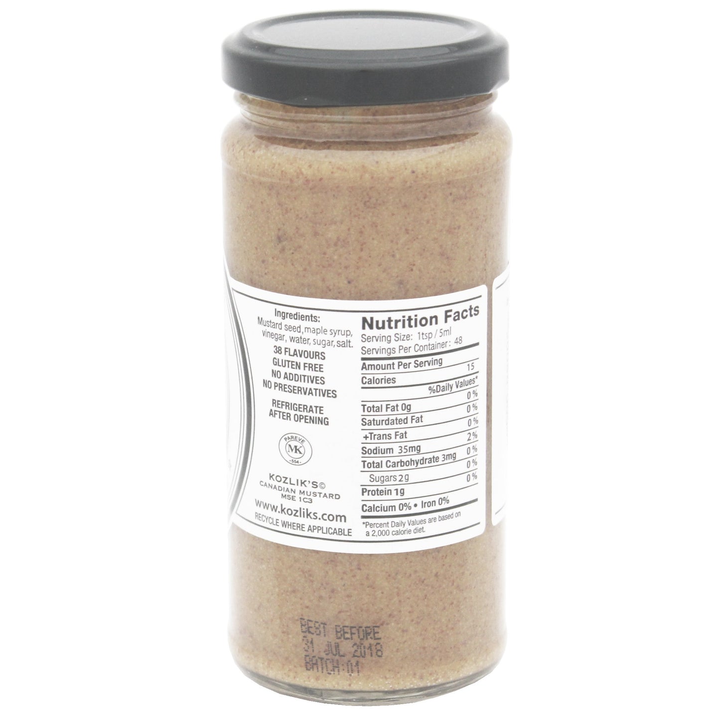 Kozliks Dijon Mustard, Gluten Free, Non-GMO, Sweet Brown Yellow, 8.5oz Jar