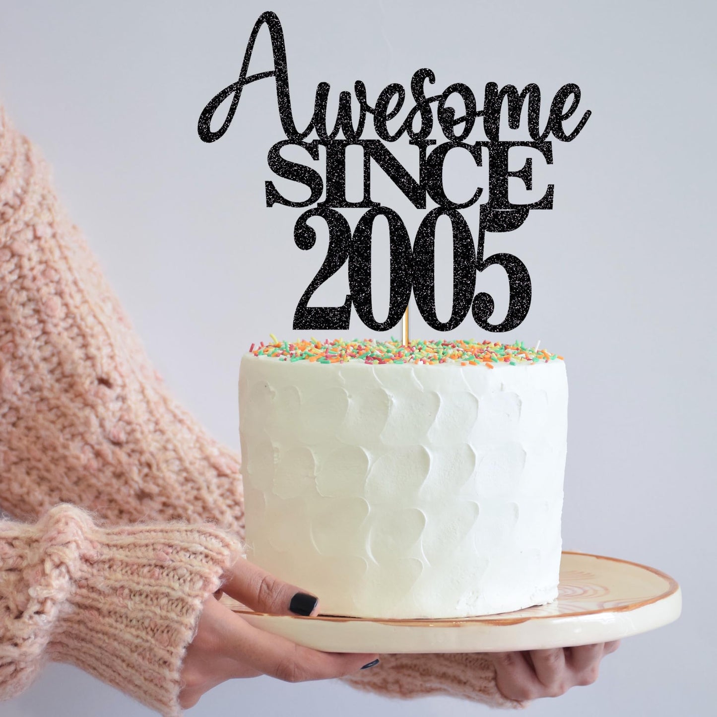 19Th Awesome Since2005 Cake Topper Cheers To 19 Years Birthday Cake Pick 19 Fabulous Cake Decoration For Happy 19Th Birthday Ann