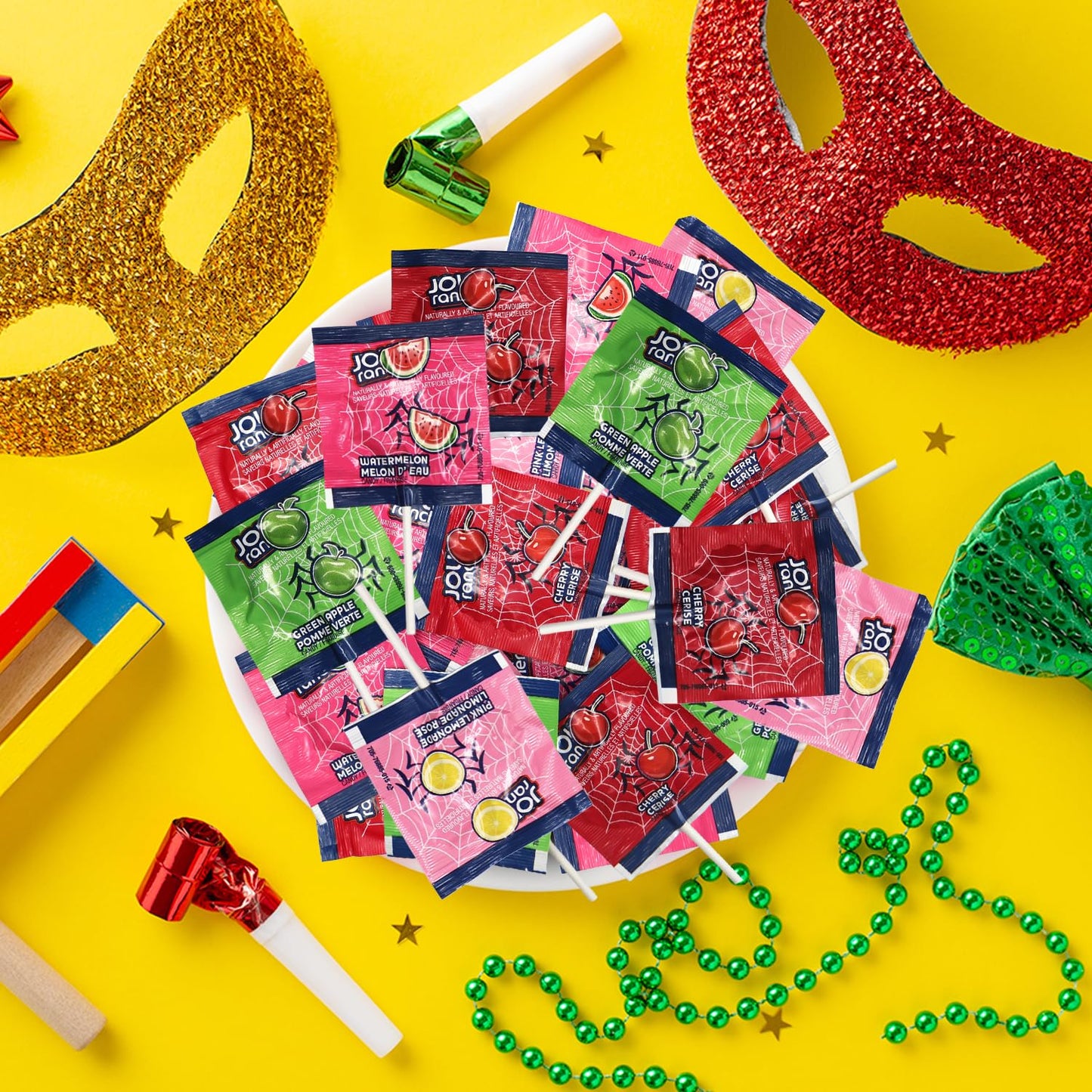 Buha Sweets Bulk Halloween Lollipops Candy Variety Pack - 120 Assorted Flavors - 2 Pound - Individually Wrapped