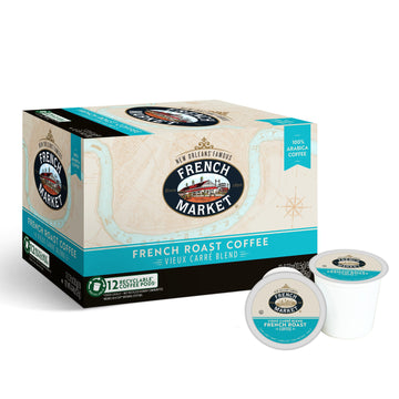 French Market Vieux Carr   Blend French Roast Single Serve Coffee Pods, 12Ct Box (Pack Of 6)