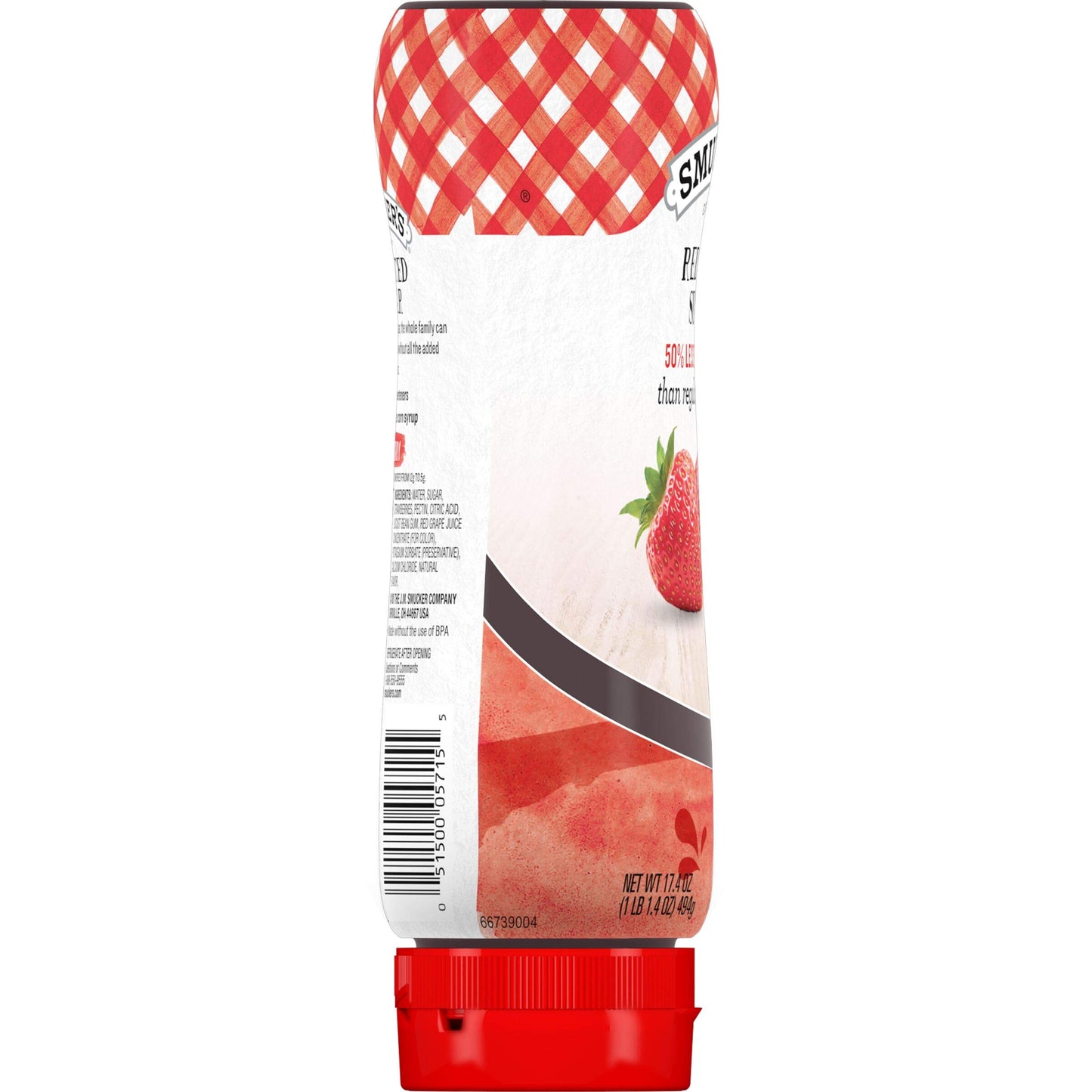 Smucker'S Reduced Sugar Strawberry Squeezable Fruit Spread, 17.4 Ounces (Pack Of 12)