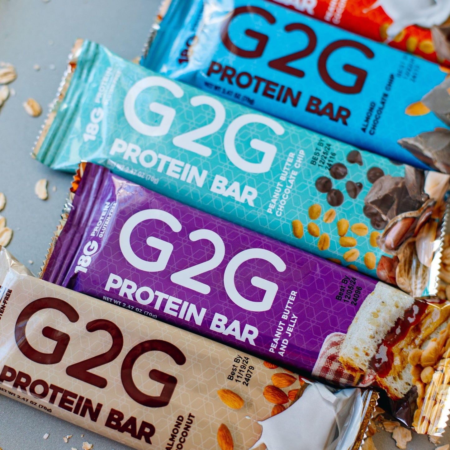 G2G Protein Bar, 8 Flavor Variety Pack, High Protein, Gluten-Free, Healthy Snack, Delicious Meal Replacement, Clean Ingredients, Refrigerated For Freshness, 24 Bars (3 Packs Of 8)