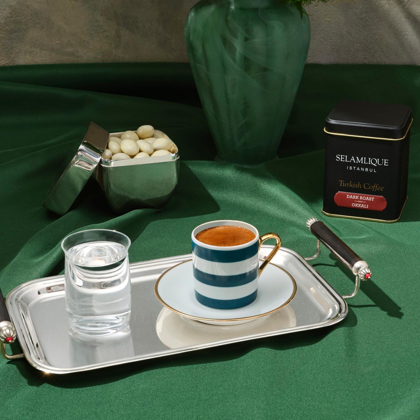 Selamlique Turkish Coffee Dark Roast Ultra Fine Ground Coffee 4.40Oz
