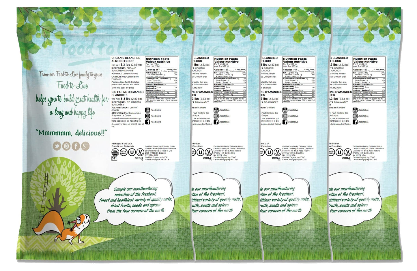 Organic Almond Flour, 25 Pounds - Extra Fine Blanched Prime Meal, Non-Gmo, Low Carb, Culinary Grade, Kosher, Keto, Paleo And Vegan Super Powder, Bulk