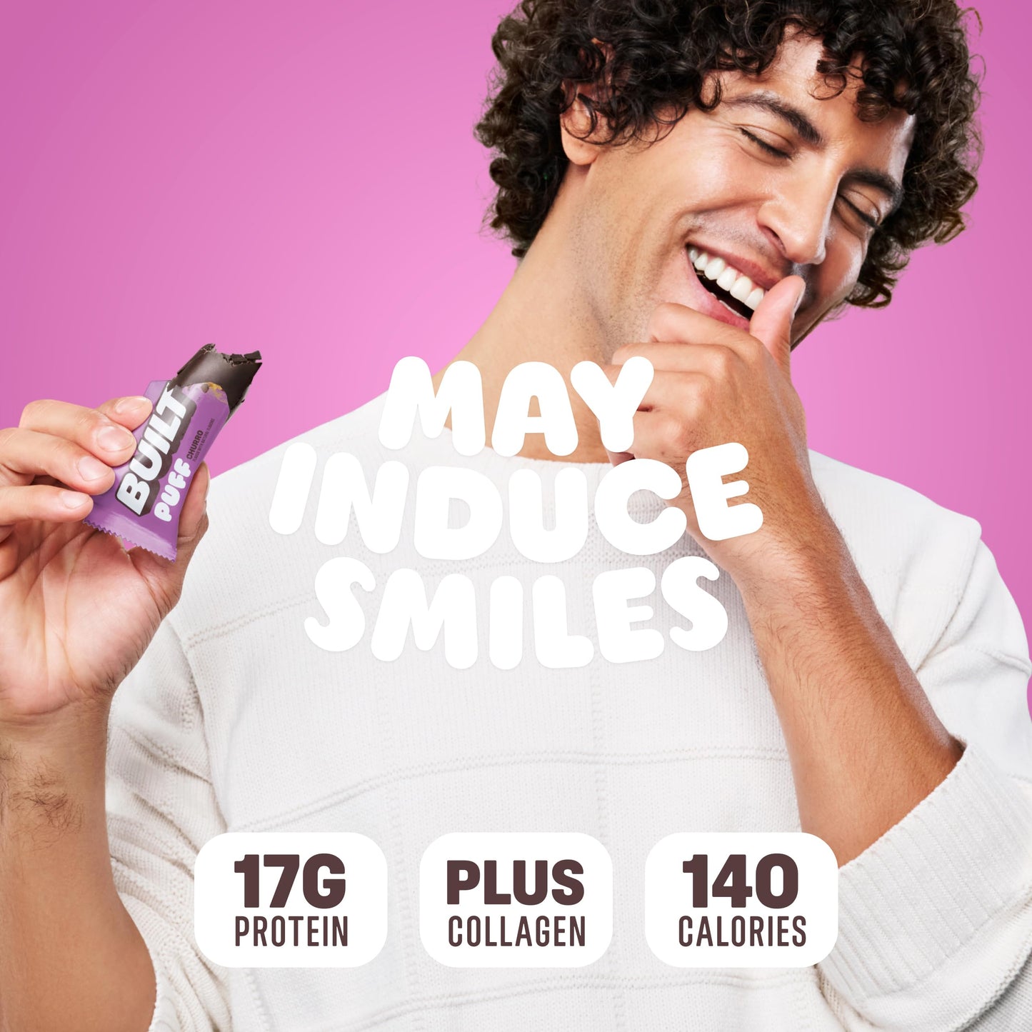 Built Bar, Puff Protein Bars, Churro Puff, 17G Protein Snacks, On-The-Go Bars, Only 140 Calories & 6G Sugar, Collagen, Gluten Fr