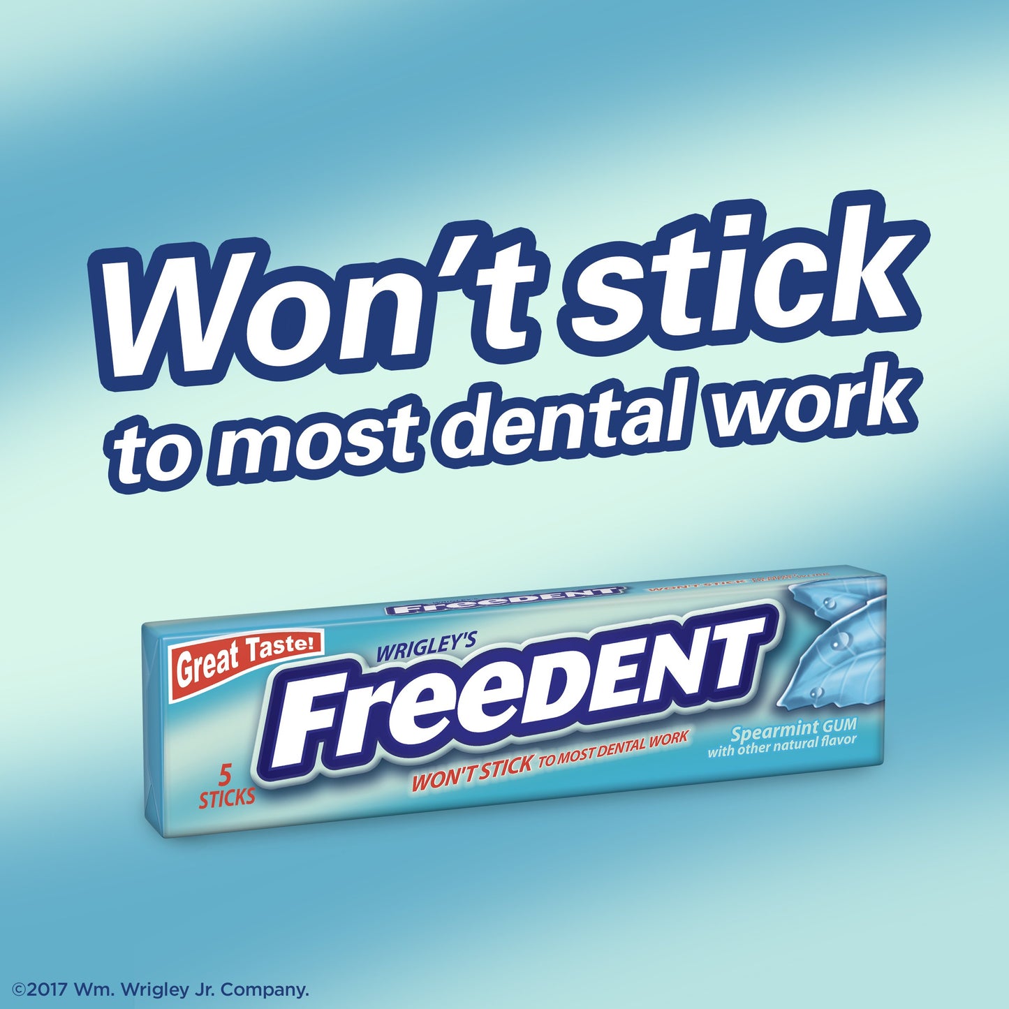 Wrigleys Freedent Spearmint Chewing Gum, 5 Pieces (8 Pack)