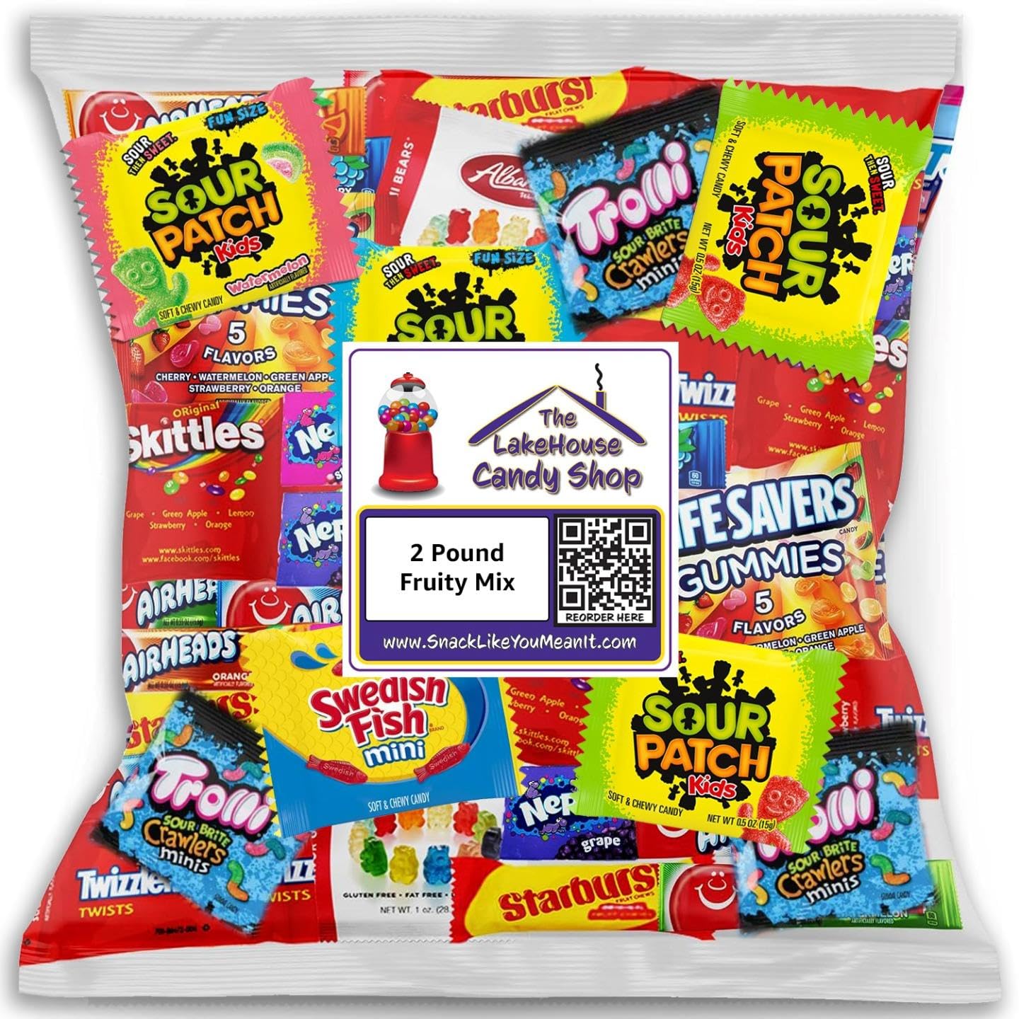 The LakeHouse Assorted Candy Variety Pack - 2 Pounds - Individually Wrapped Fruity, Sour, Gummy, and Chewy Treats