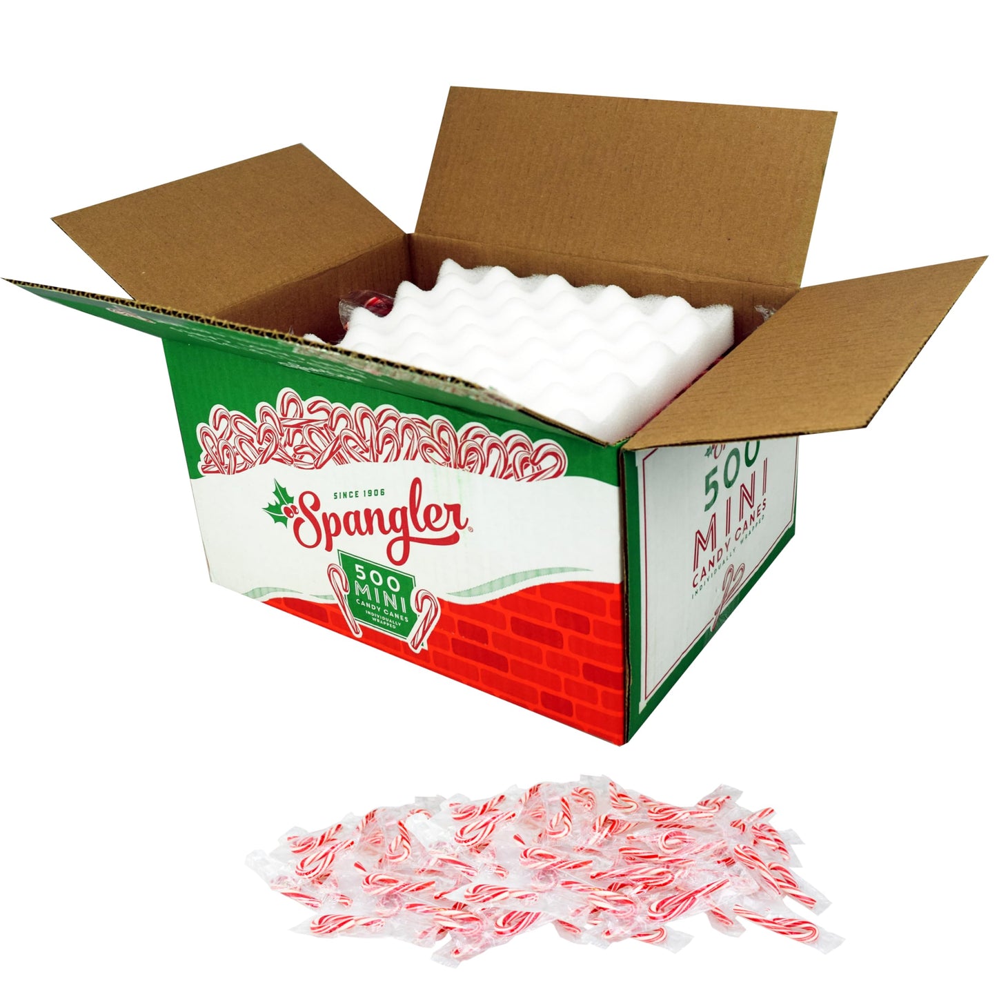Red And White Peppermint Flavor Mini Candy Canes 1-500 Count Box