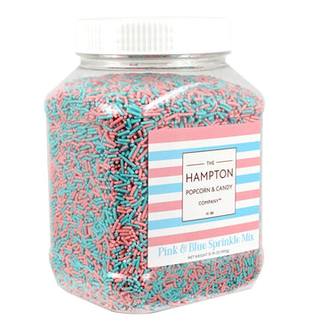 Blue & Pink Sprinkles Jimmies 1.98 Pounds Container, Gender Reveal Candy, Pink and Blue Candy, Sprinkles For Cake Decorating, Ca