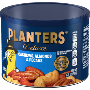 PLANTERS Cashews Almonds & Pecans Nut Mix, 8.25 oz Canister, Blue