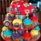24 Pcs Race Car Cupcake Toppers Assembled Helmet Traffic Light Wheel Trophy Flag Racing Car Cupcake Picks Let'S Go Racing Cake D