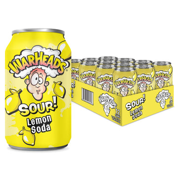 Warheads Sour Fruity Soda – Classic Flavors, Pack of 12 Cans, 12 Fl Oz Each