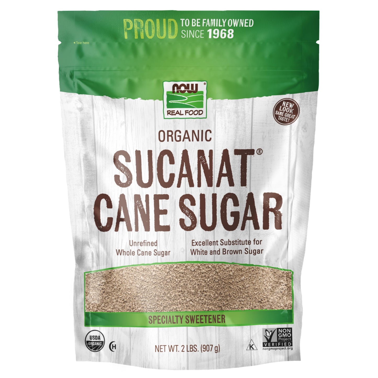NOW Foods, Certified Organic Sucanat Cane Sugar, Powder from Pure Evaporated Cane Syrup, Excellent Substitute for White and Brow