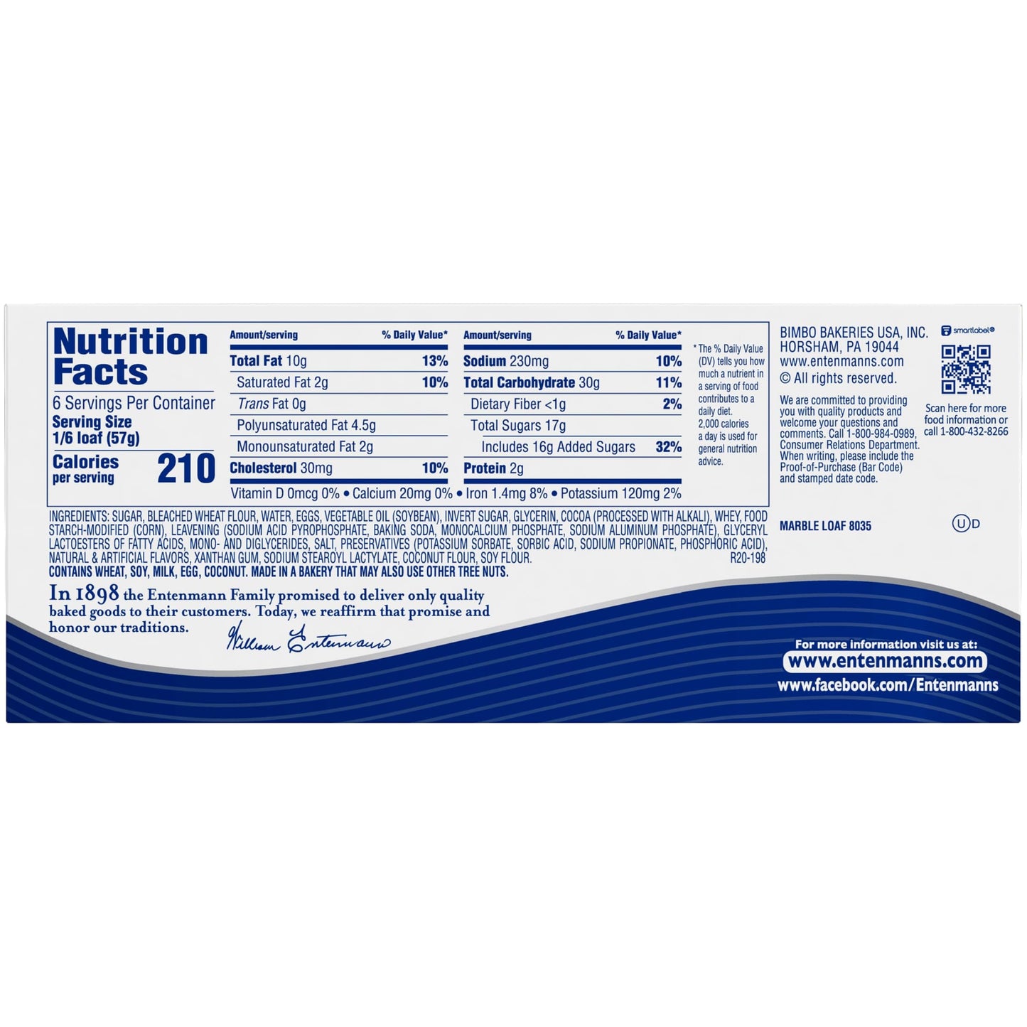 Entenmann'S Marble Loaf Cake 13 Oz (Pack Of 6)