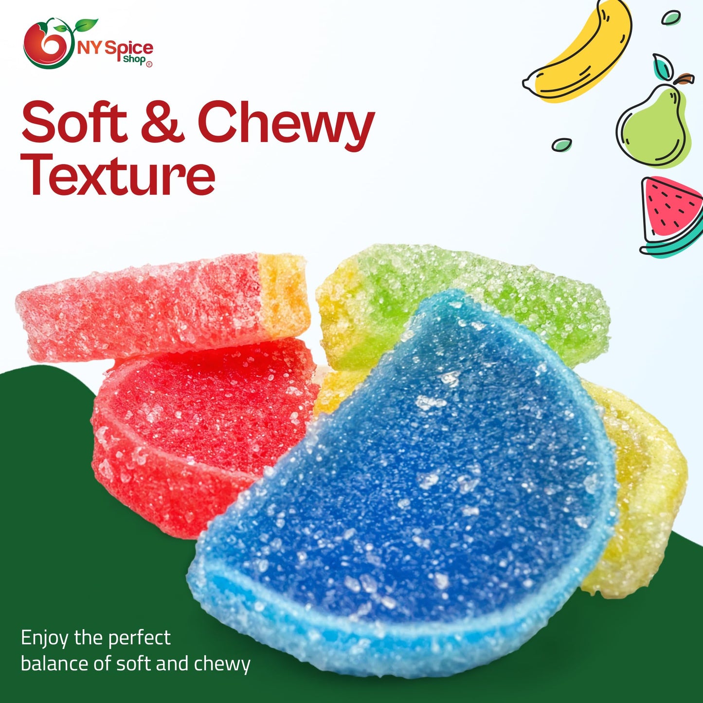 Ny Spice Shop Jelly Fruit Candy - 3 Pound Fruit Slices Candy - Assorted Fruit Gummies - Fruit Snacks For Candies Lovers