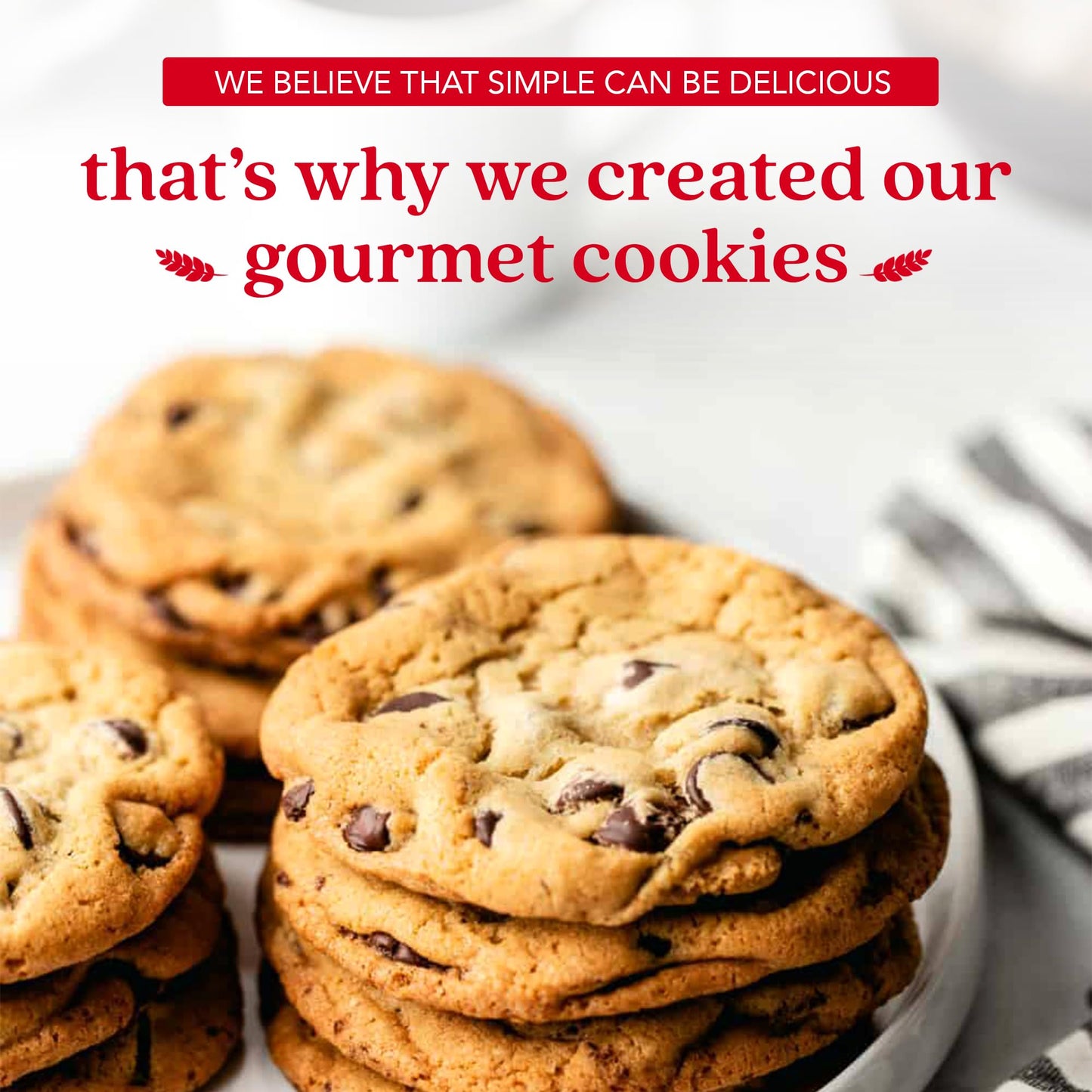 Davids Cookies Gourmet Chocolate Chunk Cookies in Merry Christmas Tin - 1lb, All Natural, No Preservatives, Handmade Gift Basket