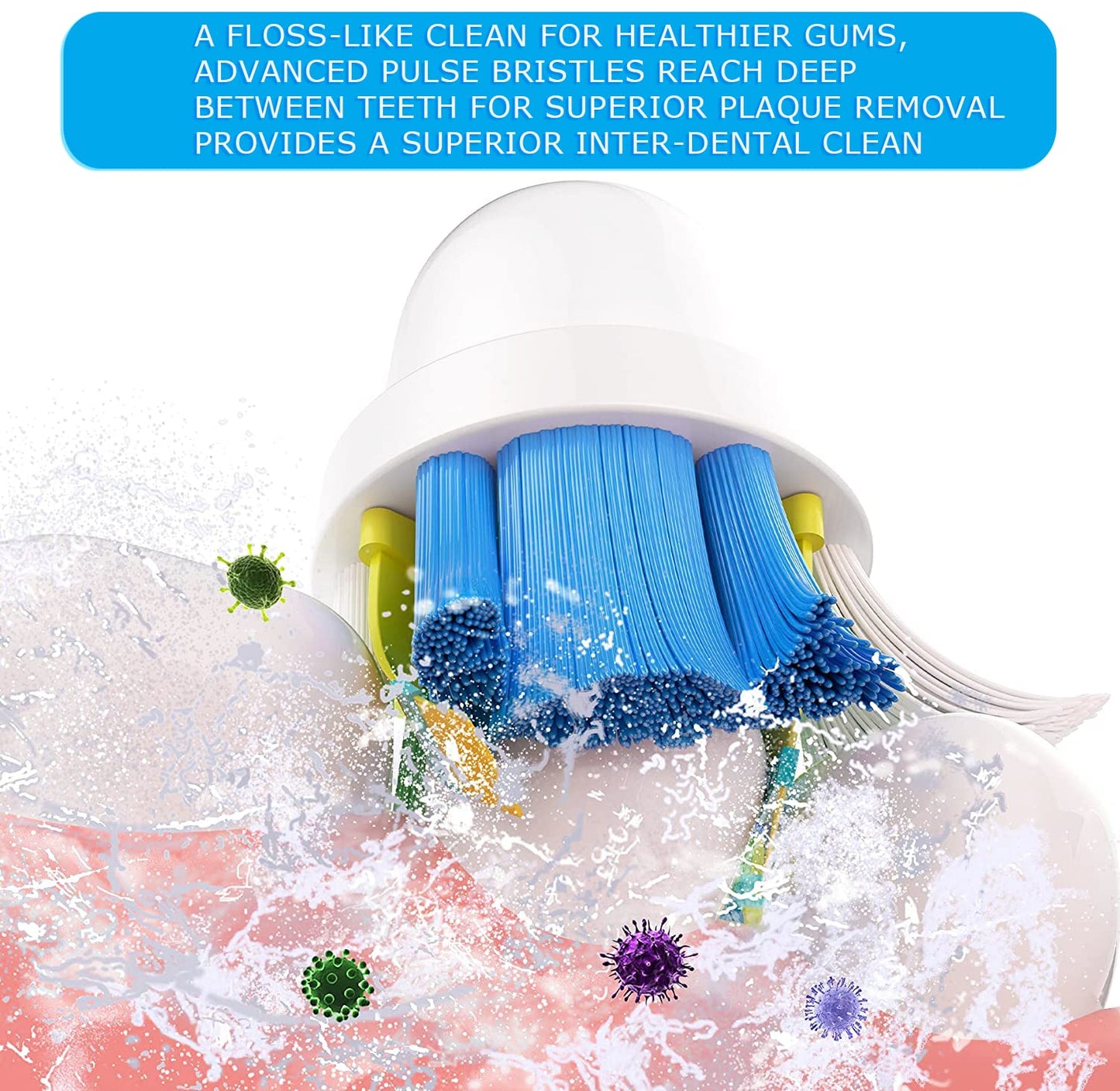Schallcare Replacement Brush Heads Compatible With Braun Oral B Electric Toothbrush - Floss Toothbrush Head For Oral B Pro 1000
