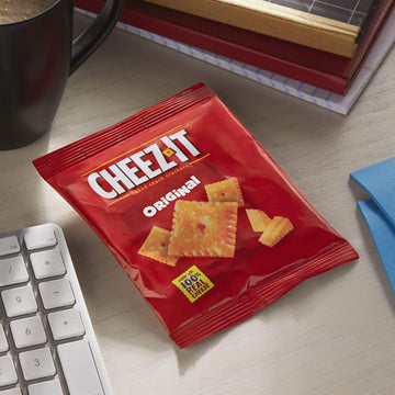 Cheez-It Baked Snack Cheese Crackers, Original, Single Serve, 1.5 Oz Bags (8 Count)(Pack Of 6)
