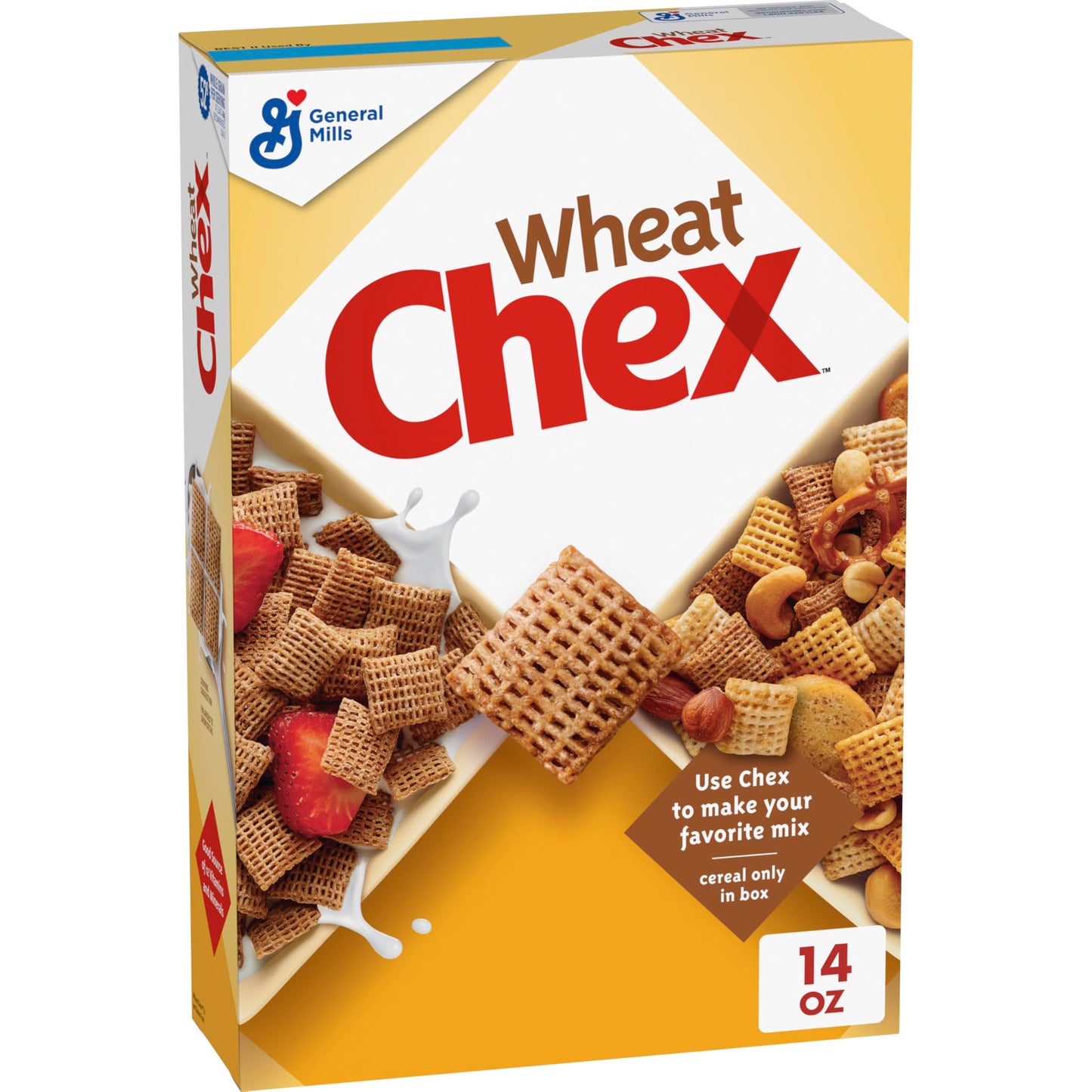Chex Wheat Chex Breakfast Cereal, 14 oz, Homemade Chex Mix Ingredient