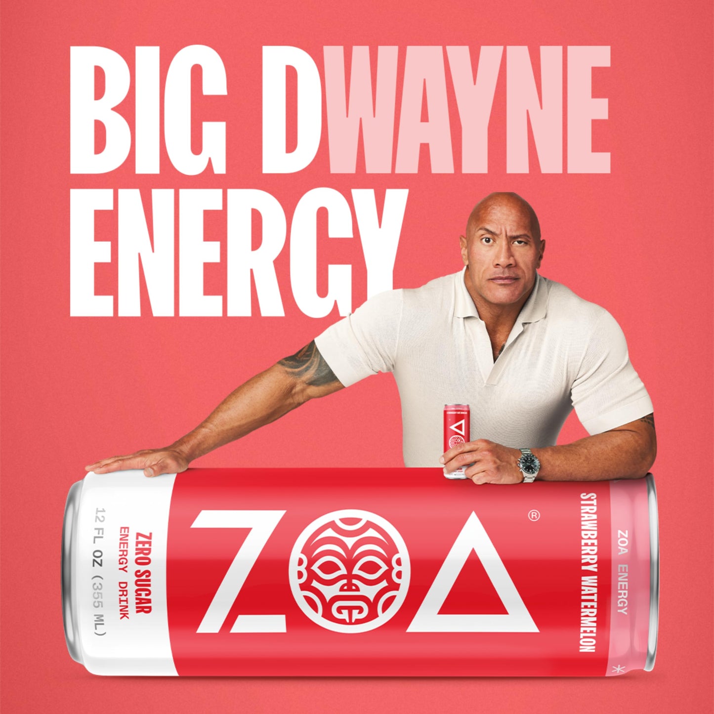 ZOA Zero Sugar Energy Drink - Strawberry Watermelon, 160mg Natural Caffeine, 12 Ounce (Pack of 12)