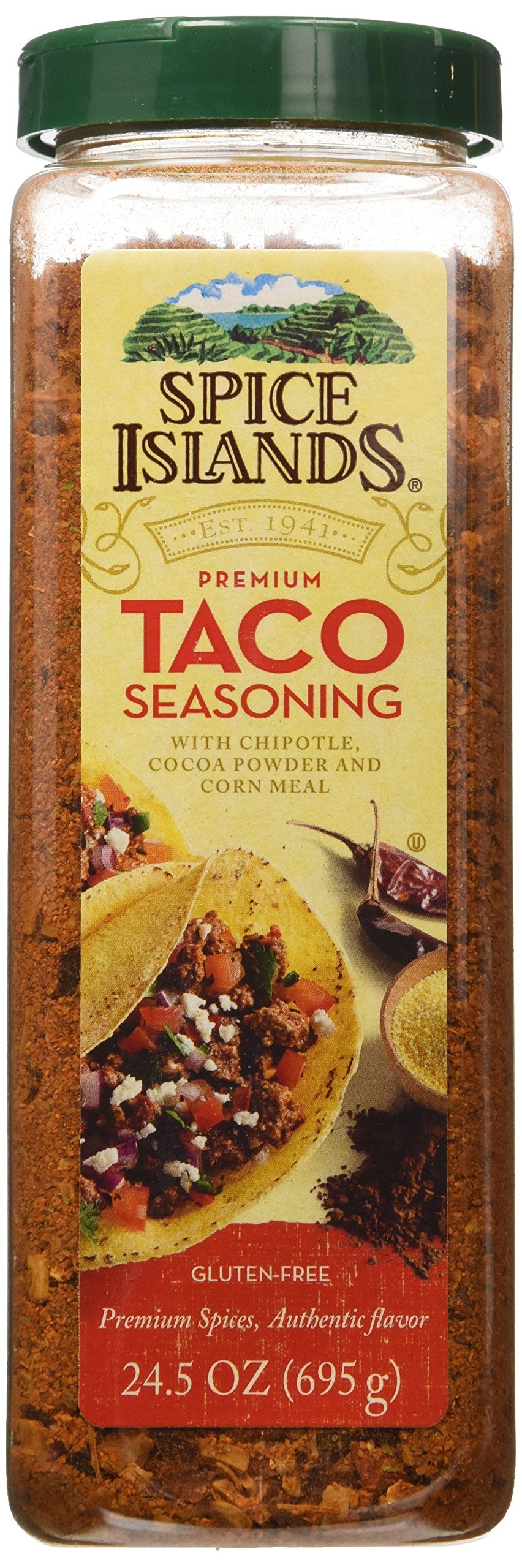 Spice Islands Premium Taco Seasoning with Chipotle Cocoa Powder and Corn Meal, 24.5 Ounce