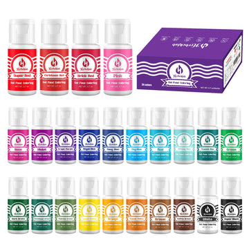 Gel Food Coloring 24 Colors x 0.7 oz Concentrated Gel Based Food Dye Vibrant Icing Colors Neon Food Coloring for Baking Cake Dec
