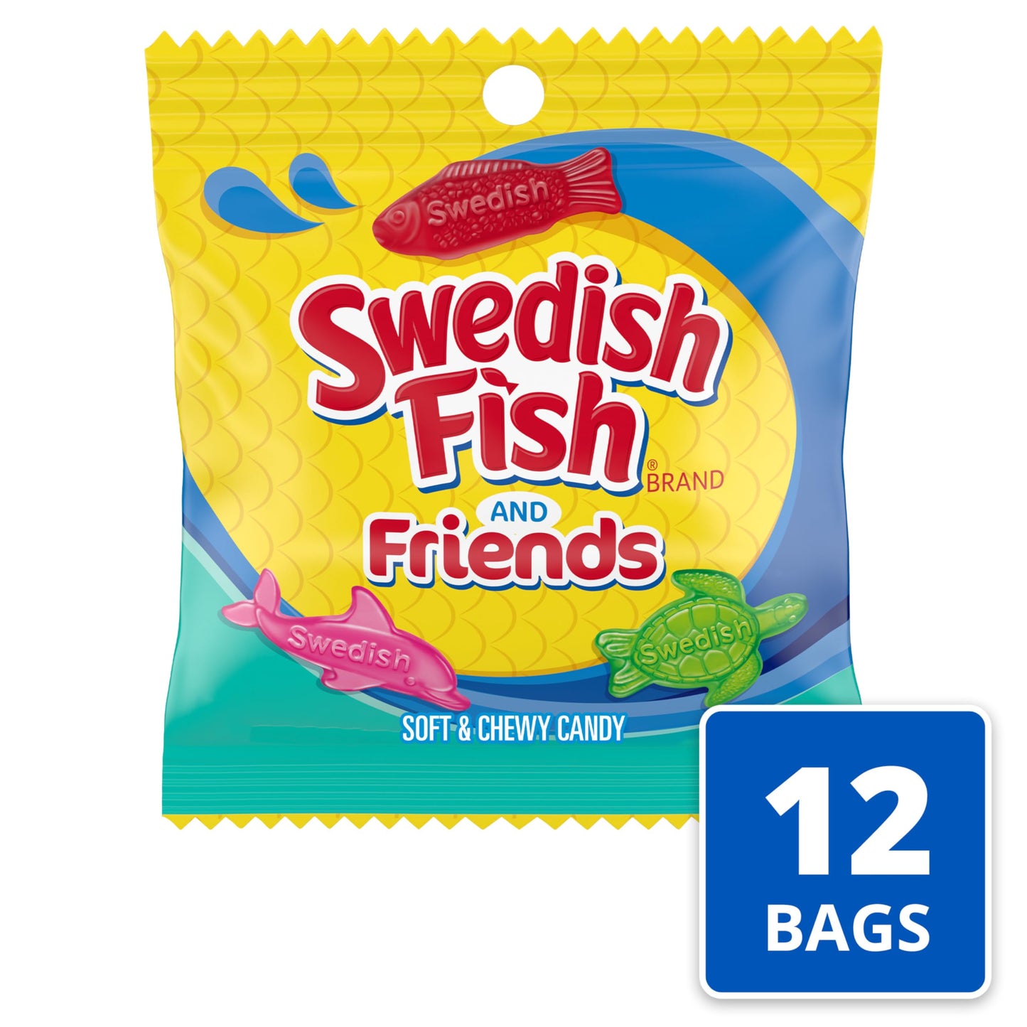 Swedish Fish Soft & Chewy Candy, Mixed Fruit, 12 Bags of 3.59 oz Each