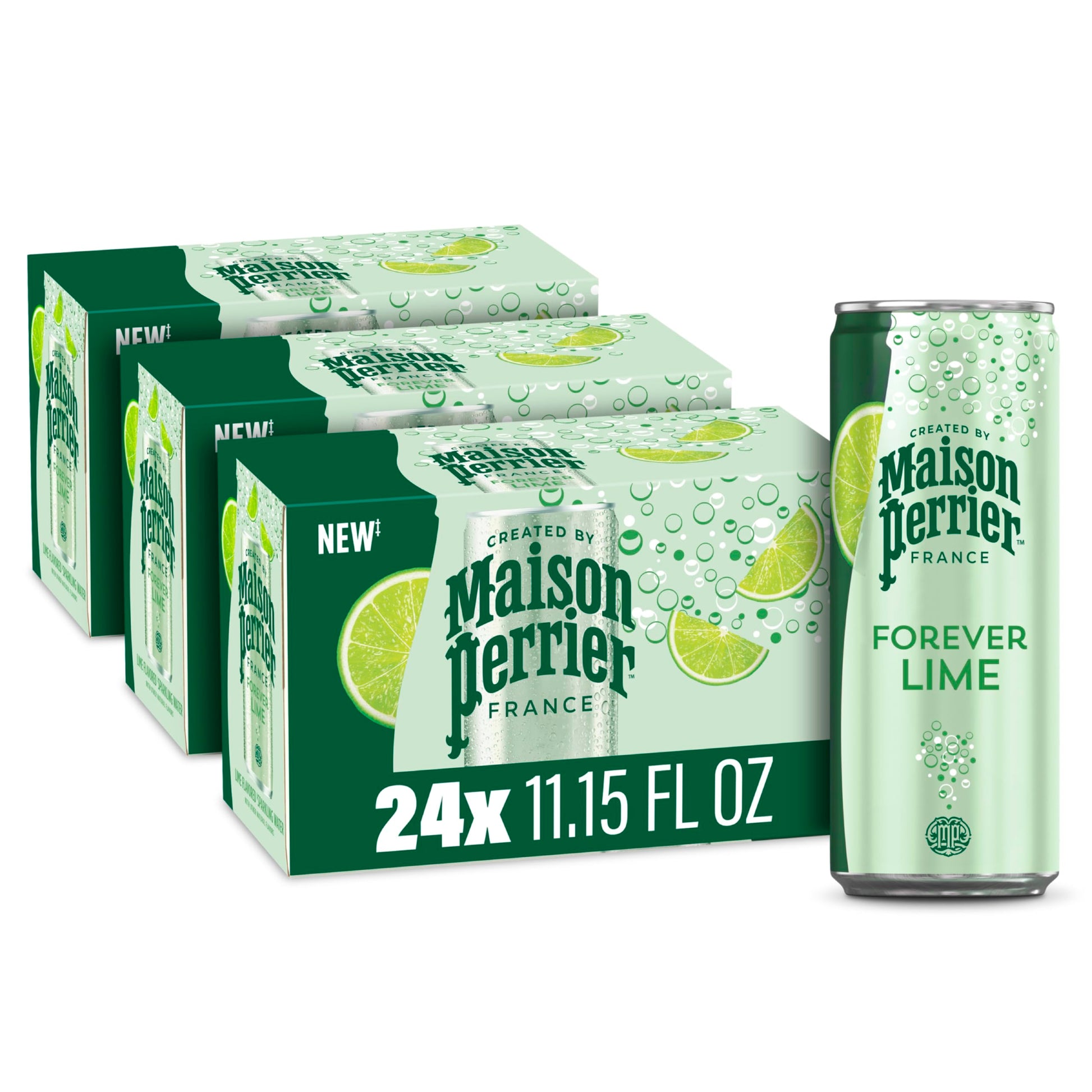 Maison Perrier Forever Lime Flavored Sparkling Water  11.15 Fl Oz Cans  8 Count  3 Pack 267.6 fl oz