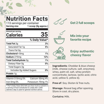Cheddar Cheese Powder With Whey Protein Concentrate, 2Lbs | Made From Real Raw Cheese | Authentic Sharp Flavor | All Purpose Sea