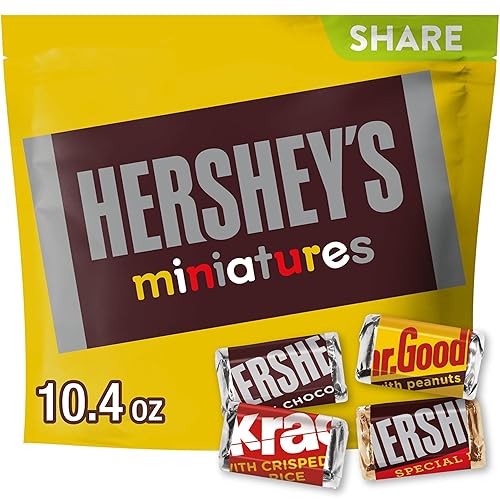 Hersheys Miniatures Assorted Milk And Dark Chocolate Snack Size Easter Candy Bars Share Pack 10.4 Oz