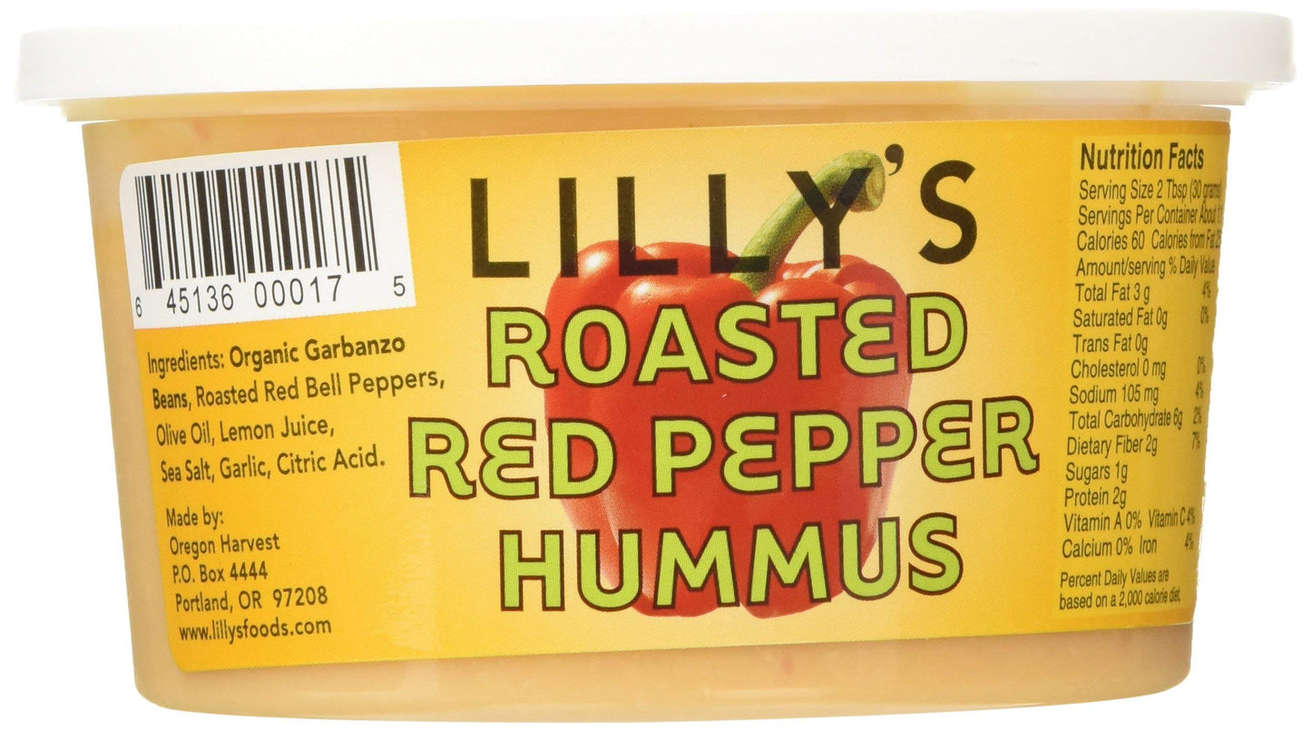 Lilly'S, All Natural Hummus Roasted Red Pepper, 12 Oz