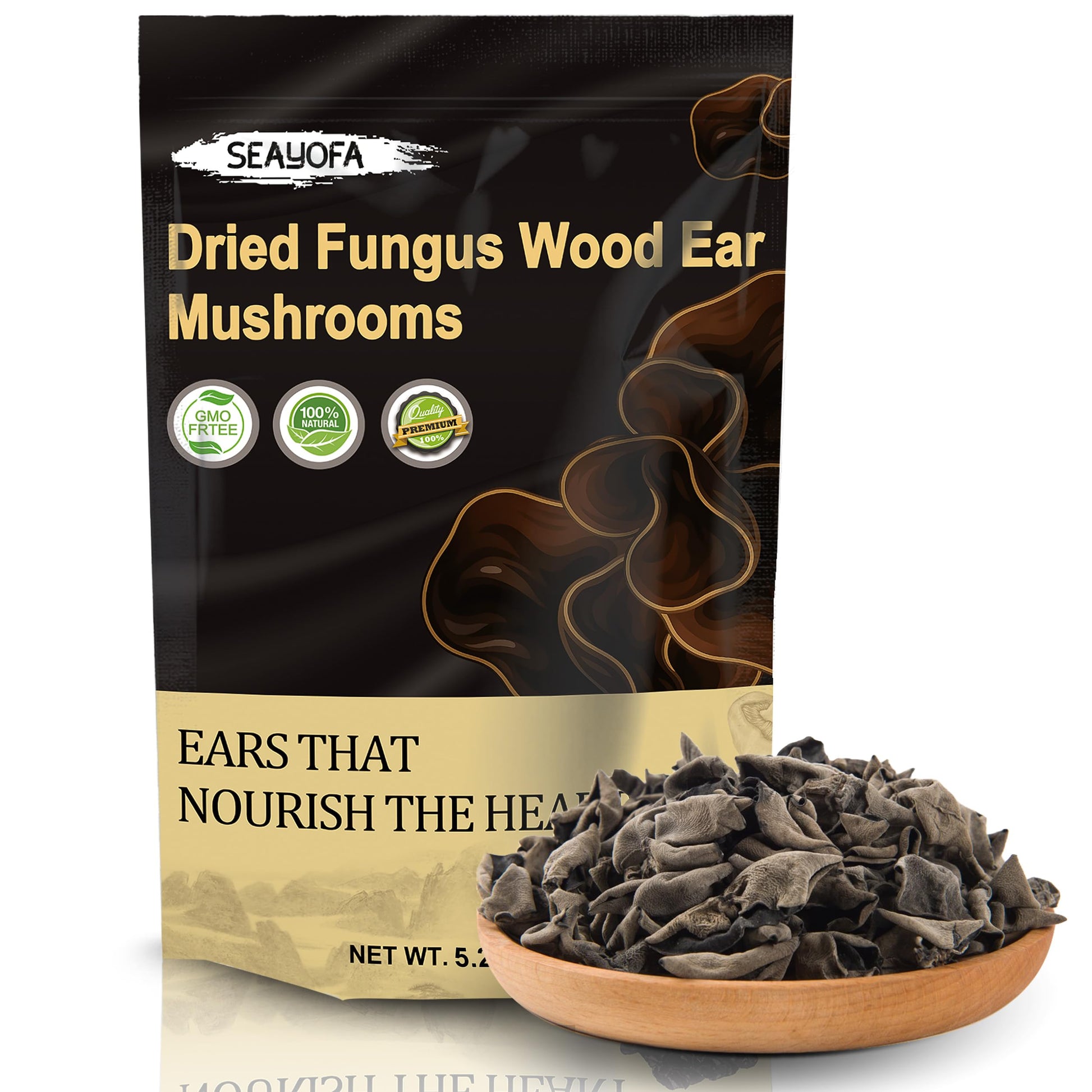 5.29Oz Dried Black Fungus - Top-Grade Wood Ear Mushrooms  All-Natural  Vegan  Gluten-Free  Ideal For Asian Cuisine  Stir-Fries  Soups  Salads  Cold Dishes