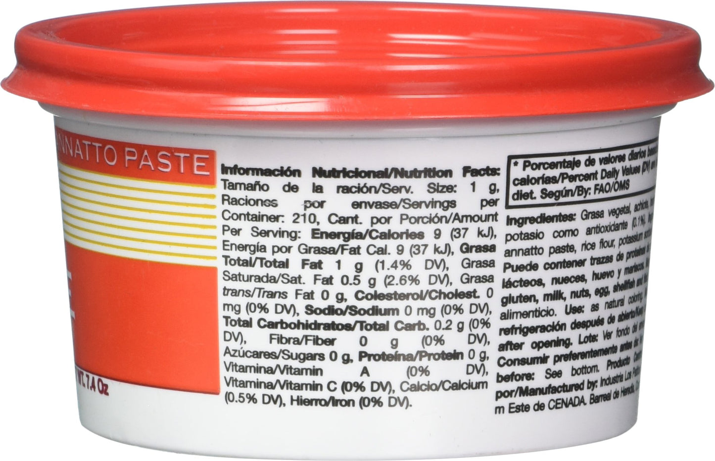 Los Patitos Achiote Paste 7.4 oz. from Costa Rica