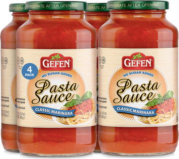 Gefen No Sugar Added Marinara Sauce, 24 oz (4 Pack) | NSA Pasta Sauce | Made with EVOO | Rich Flavor Pizza Sauce | Kosher