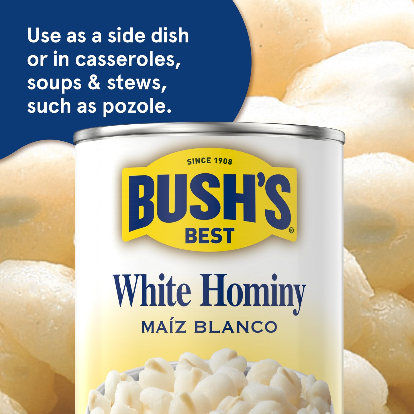 Bush'S Best Baked Beans, White Hominy, 15.5 Oz (Pack Of 12)