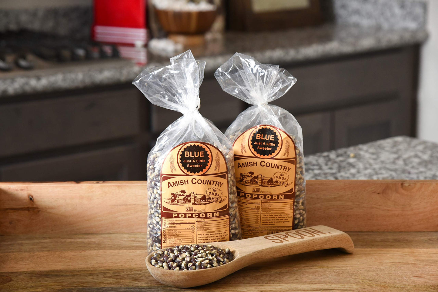 Amish Country Popcorn | 2-2Lbs Bags Blue Kernels | Old Fashioned, Non-Gmo And Gluten Free (2-2Lbs Bags)