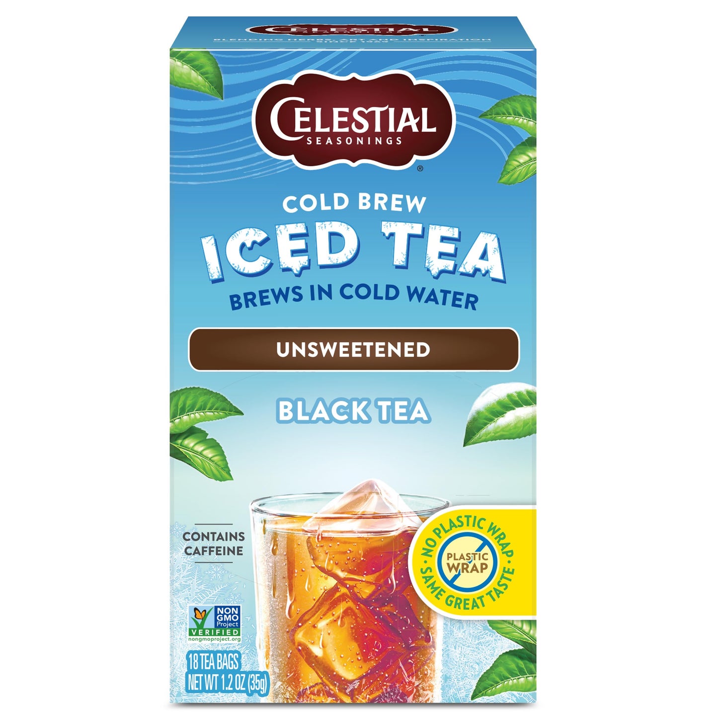 Celestial Seasonings Cold Brew Unsweetened Black Tea Iced 18 Tea Bags
