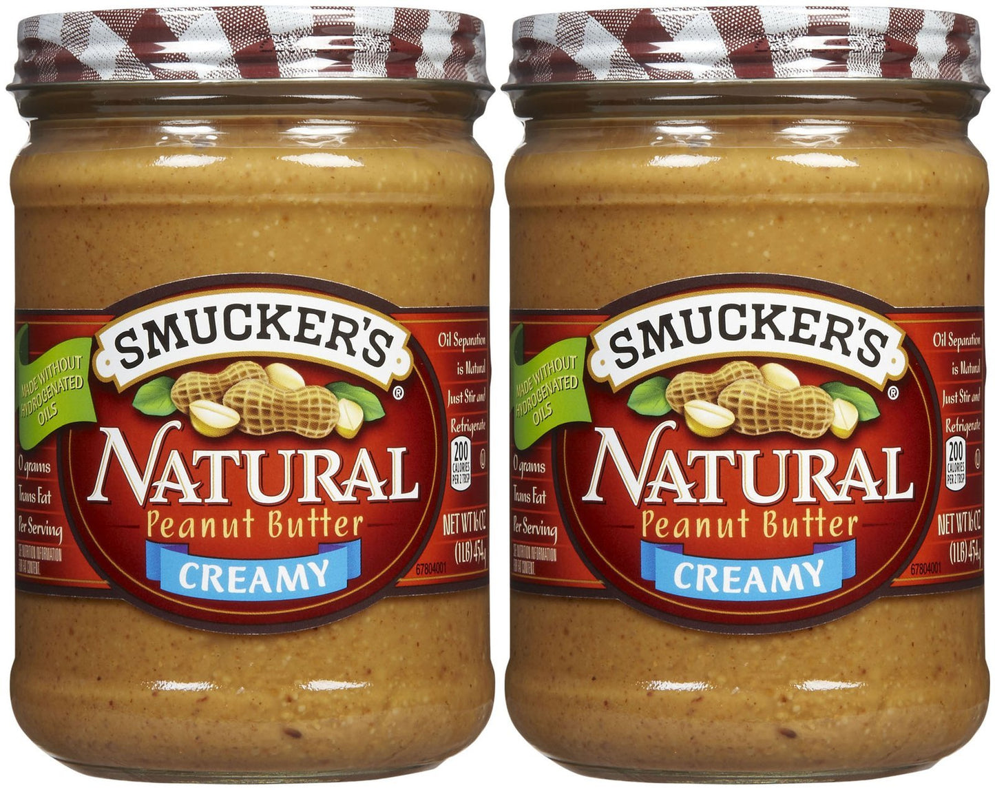 Smucker's Creamy Natural Peanut Butter - 16 Oz (Pack of 2)