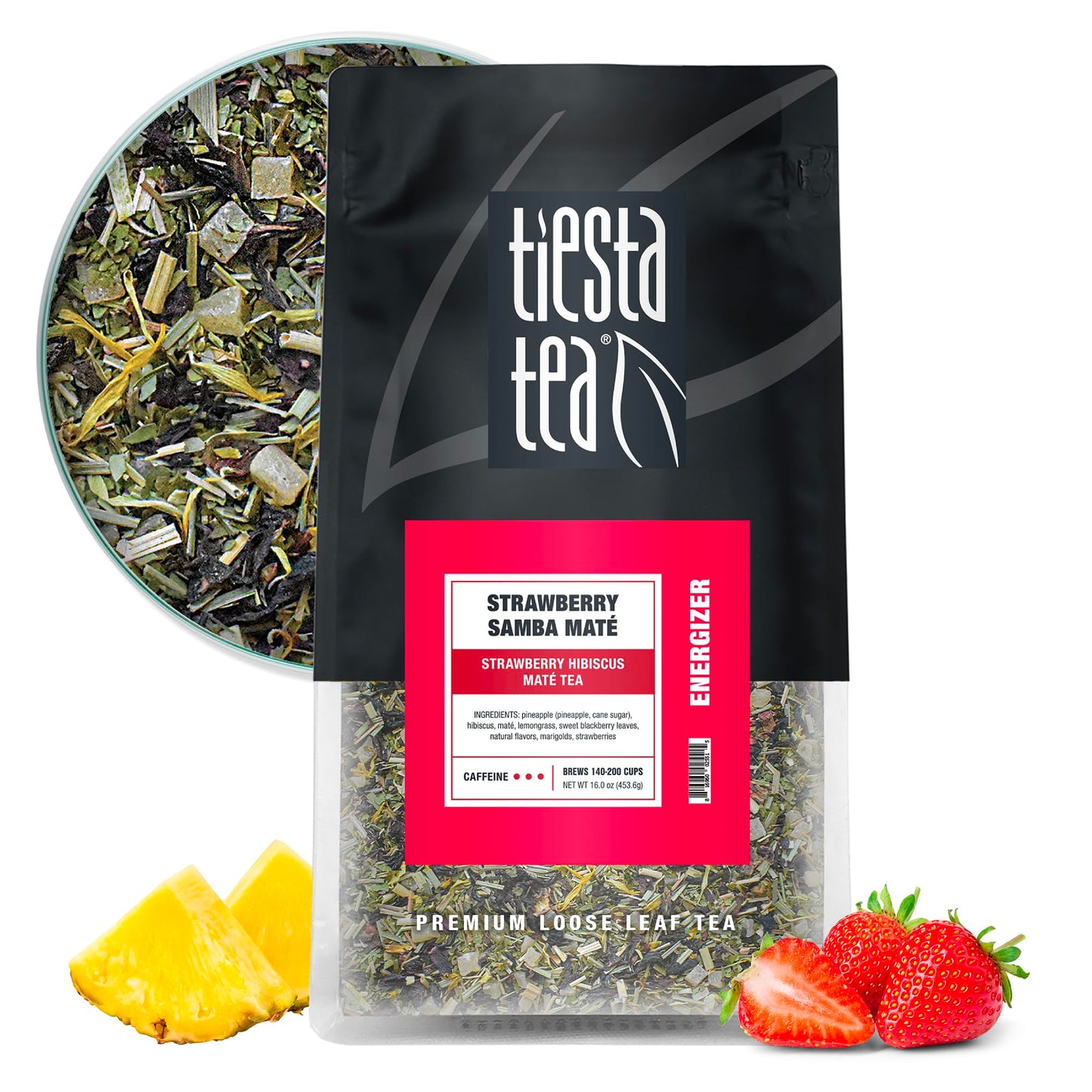 Tiesta Tea - Strawberry Samba Mate - Strawberry Hibiscus Mate Tea - Loose Leaf Tea Blend - High Caffeinated Fruit Tea - Make Hot