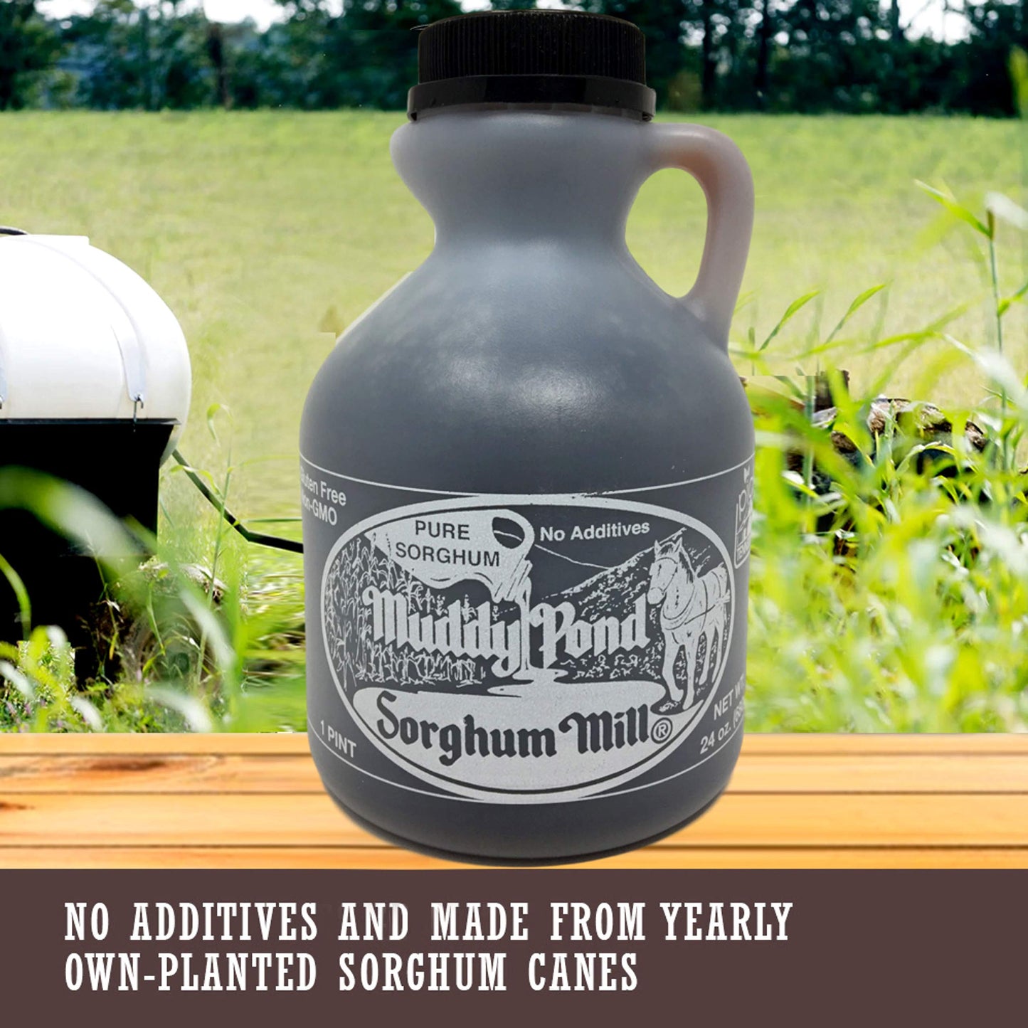 Muddy Pond Pure Sorghum 16 Fluid Ounces, Pint