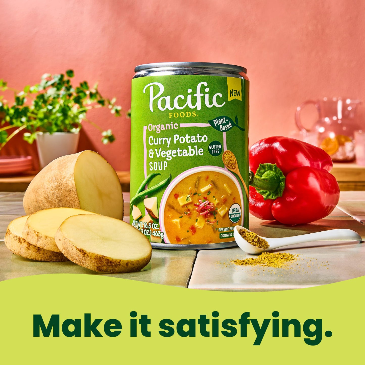 Pacific Foods Organic Curry Potato and Vegetable Soup, 16.3 oz Can