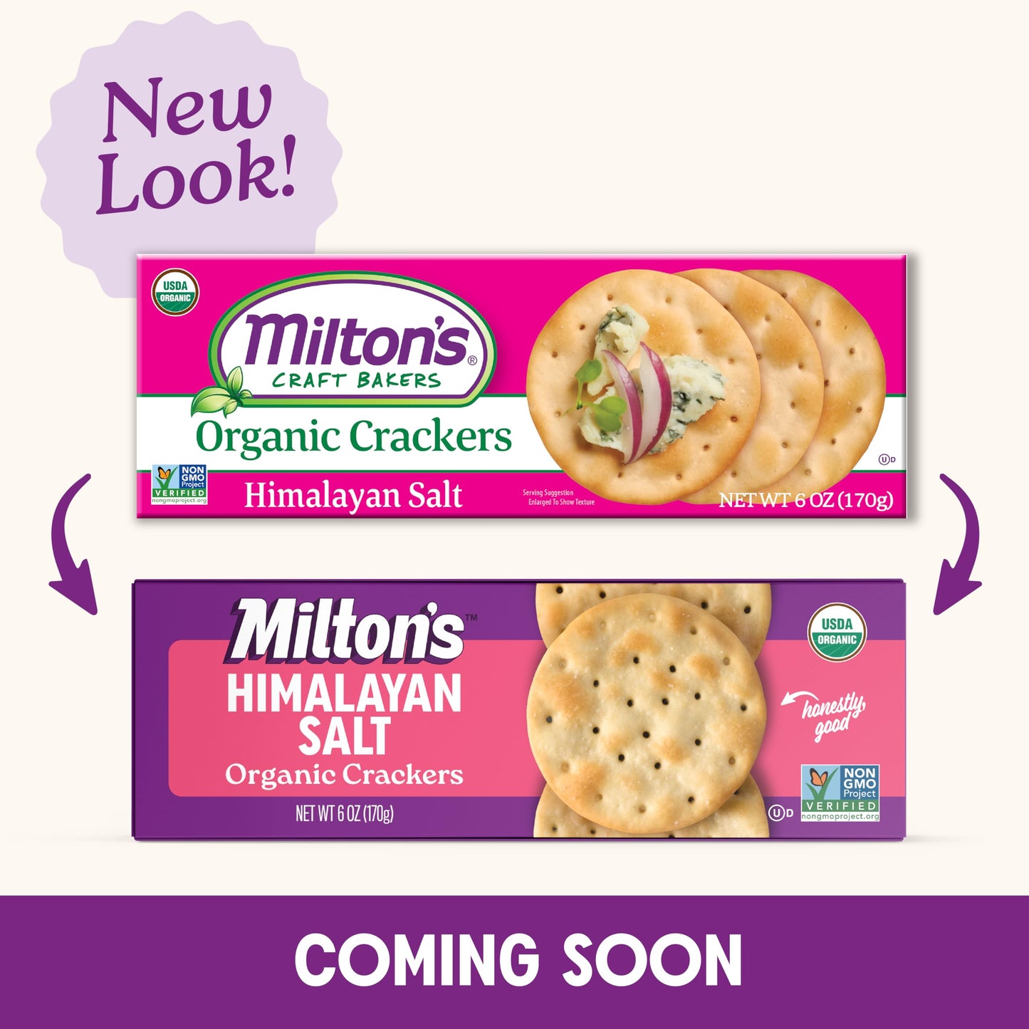 Miltons Craft Bakers Organic Himalayan Salt Crackers - Healthy Crackers, Certified Organic, Non-GMO Project Verified, Kosher, C