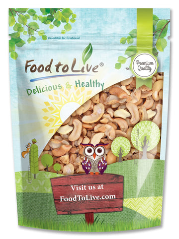 Food to Live Dry Roasted Cashew Pieces, Lightly Salted, Vegan Snack, 2 Pounds