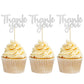 Gyufise 36 Pack Thank You Cupcake Toppers Silver Glitter Thanksgiving Cupcake Picks Decorations For Baby Shower Boys Girls Birth